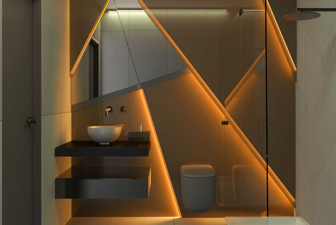 Bathroom small posted orange